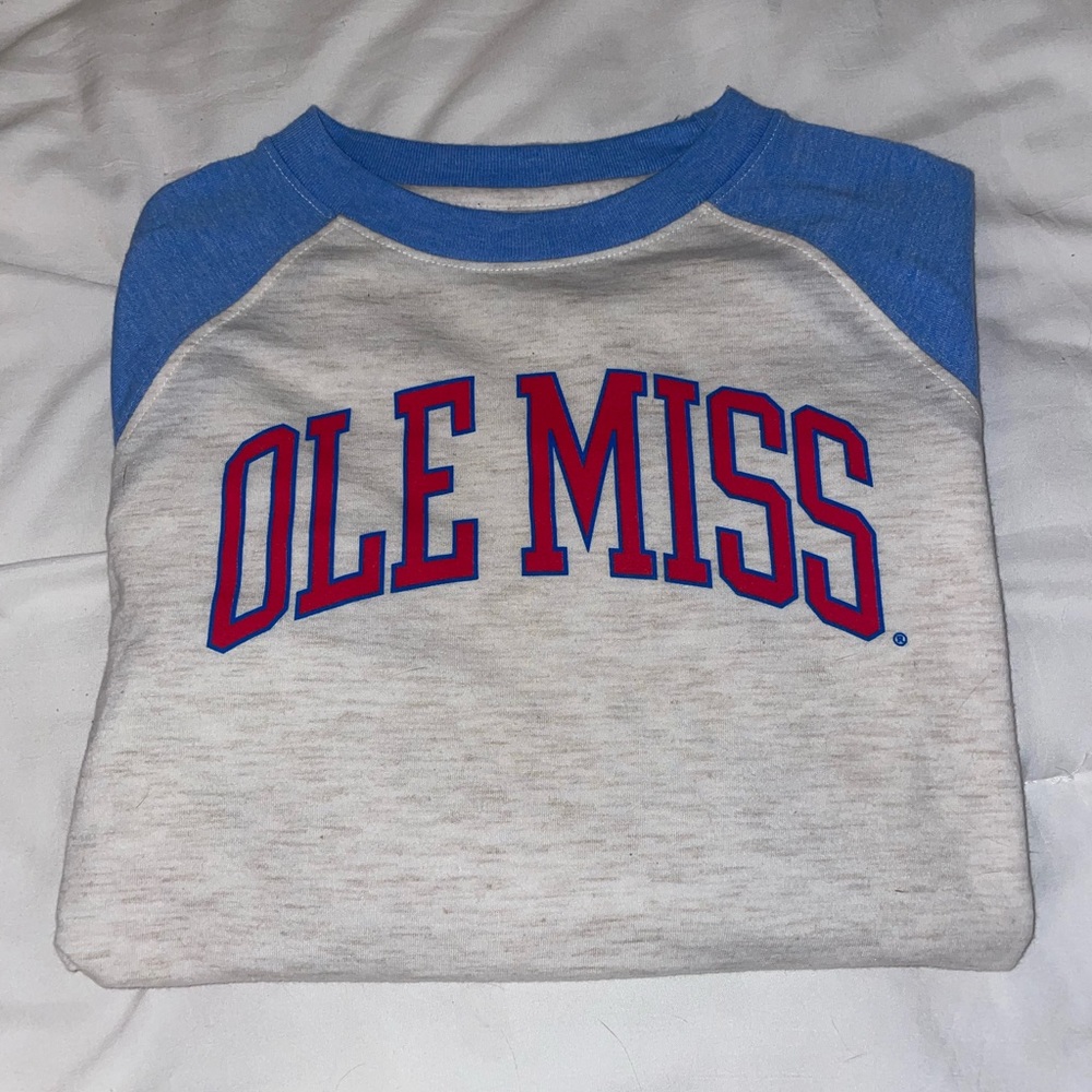 Ole Miss Long Sleeve Tee Kids L (fits like an adult xs/small)